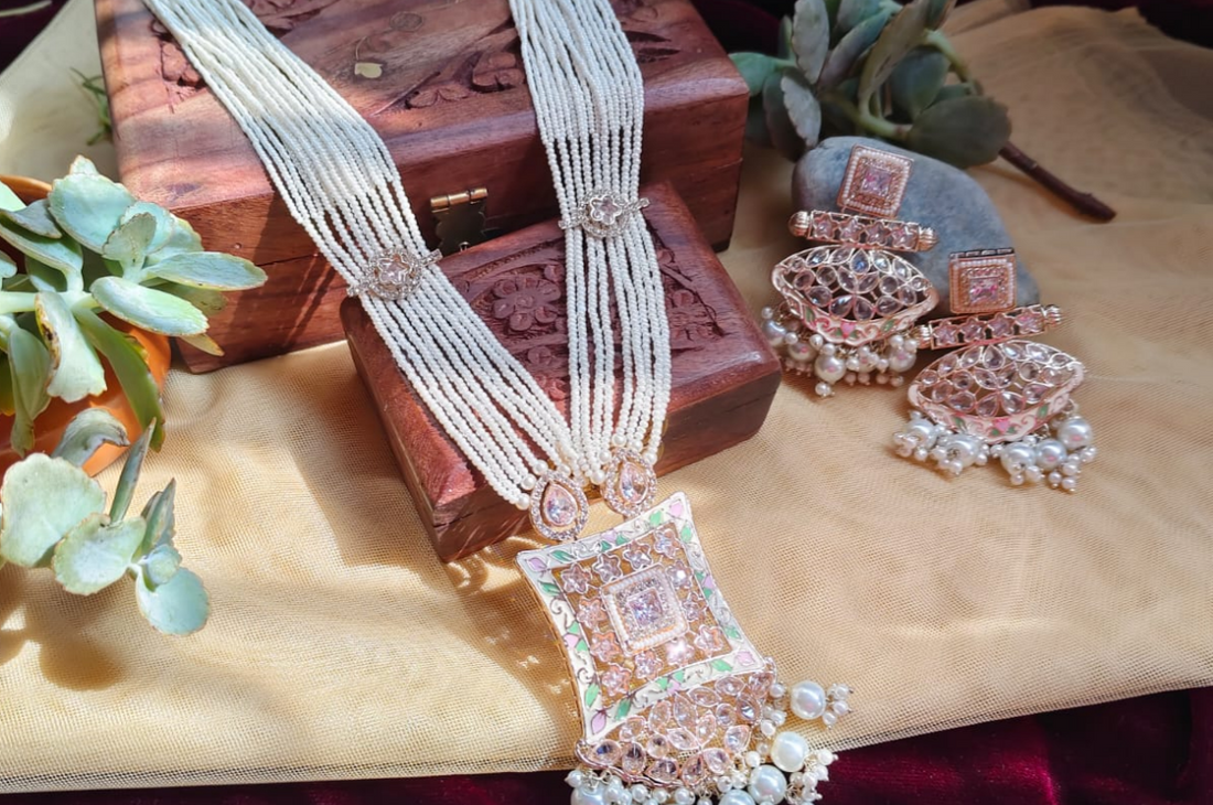 Kundan Minakari jadao Necklace set